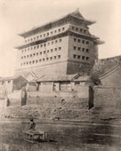 Beijing. View of the city gates, circa 1890