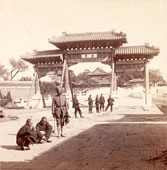 Beijing. View on east over Marble Bridge toward the Forbidden City, 1901