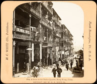 Hong Kong. A street in the native quarter, between 1900 and 1910