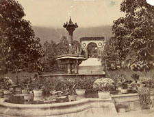 Hong Kong. Fountain, gardens, and welcome arch, May 16, 1879