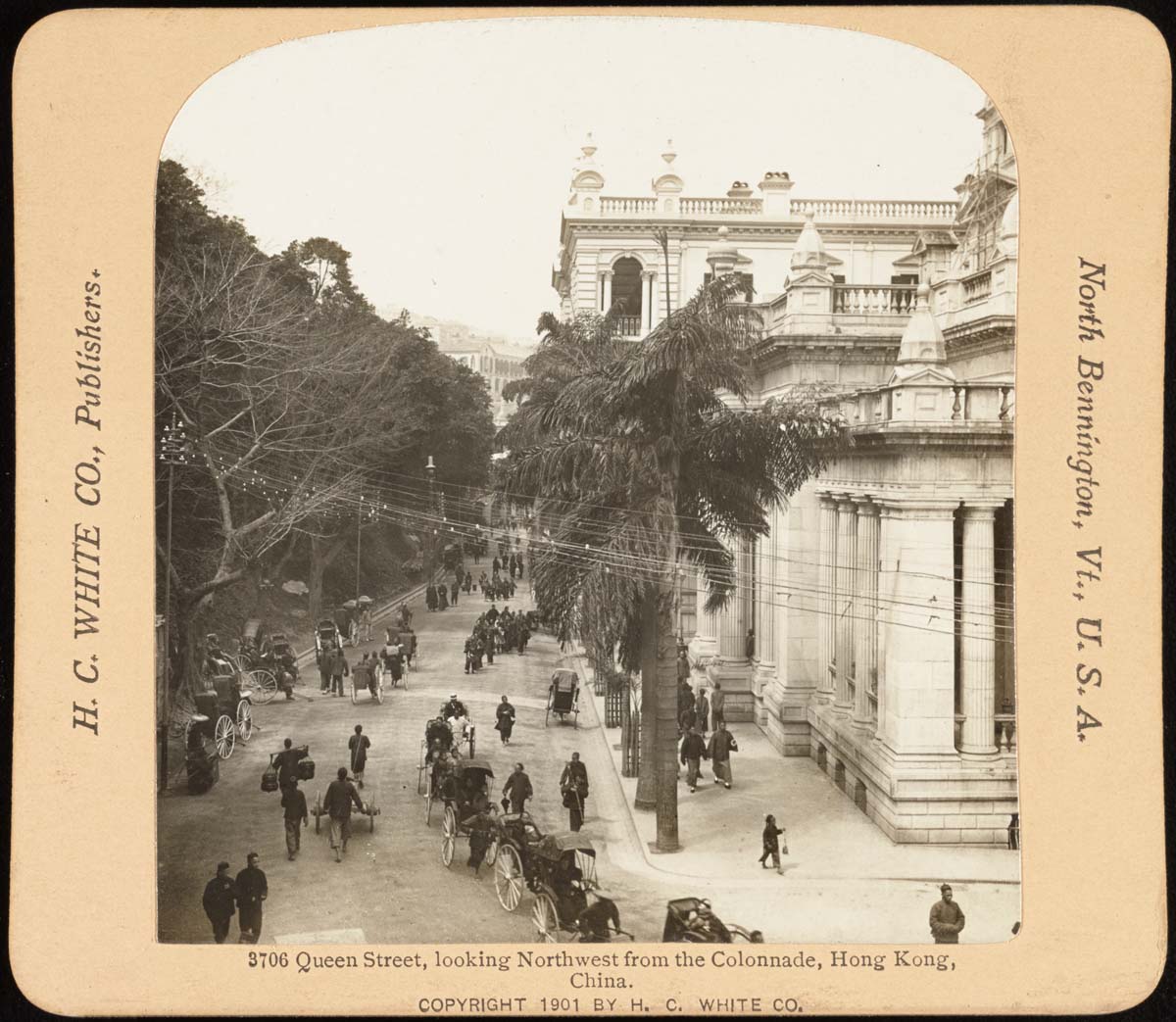 Hong Kong. Queen Street, looking northwest from the Colonnade, between 1900 and 1910