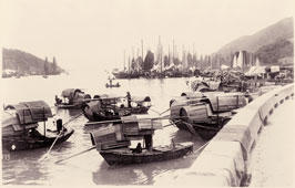 Hong Kong. Sampans at a suburb, between 1890 and 1923