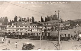 Alma-Ata. Crossroad of Maxim Gorky and Karl Marx streets