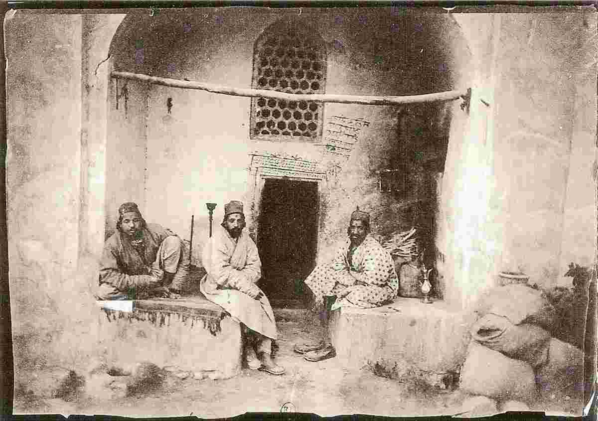 Bukhara. Persians in front of their shop