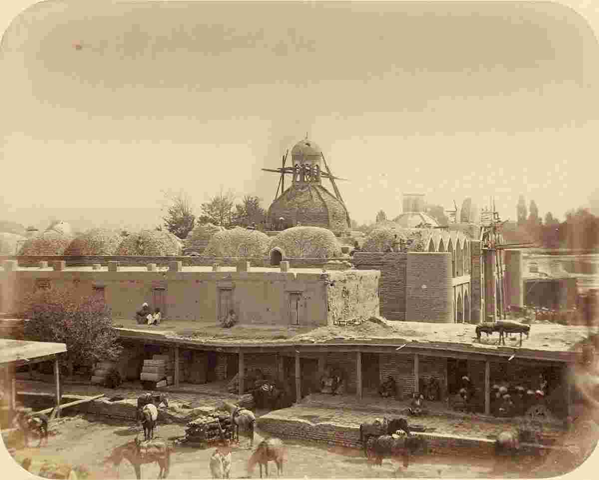 Kokand. Sultan Muradbek madrasa under construction, 1865