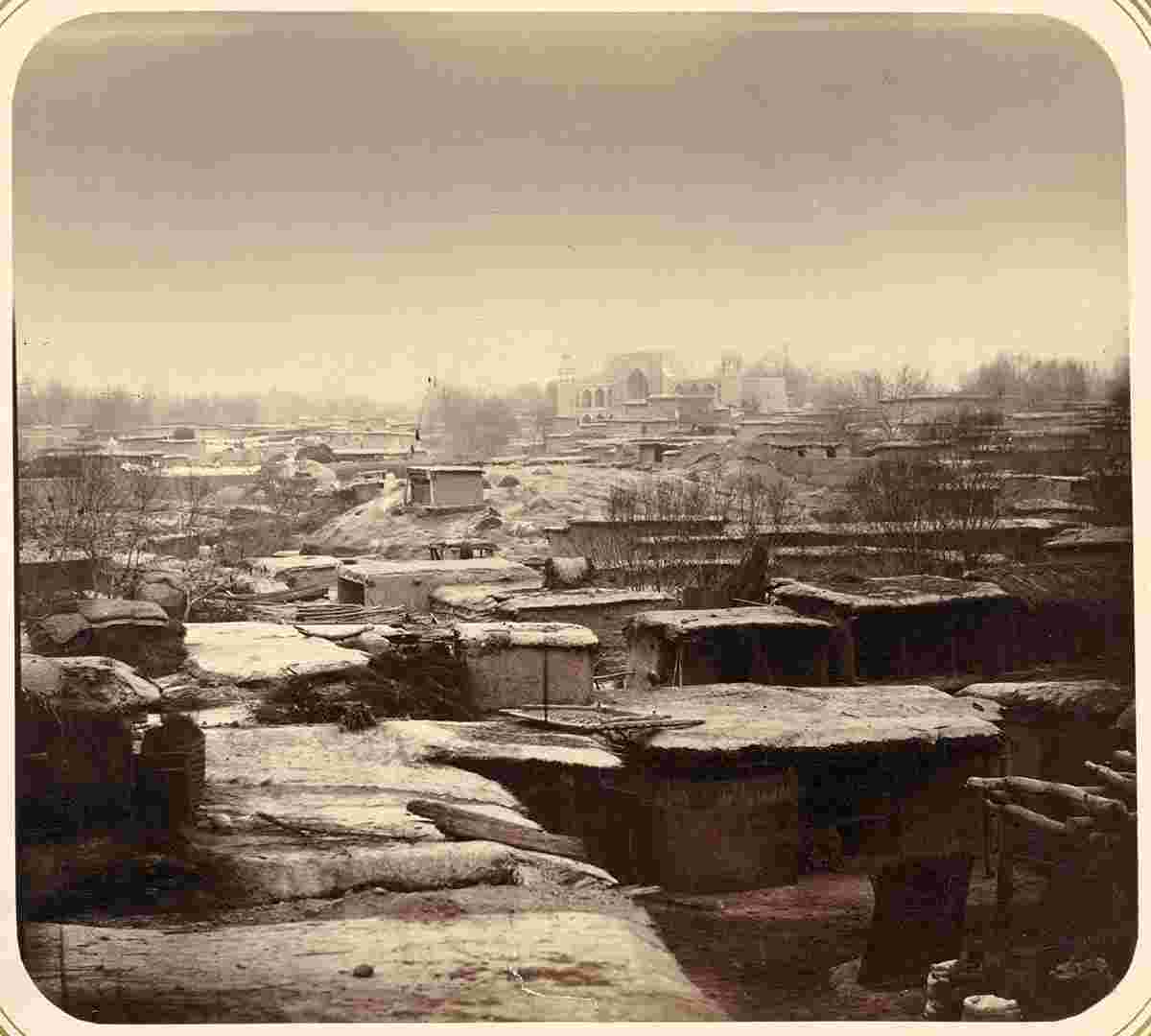 Tashkent. Part of the city and Beglyar Beg madrasa, between 1865 and 1872