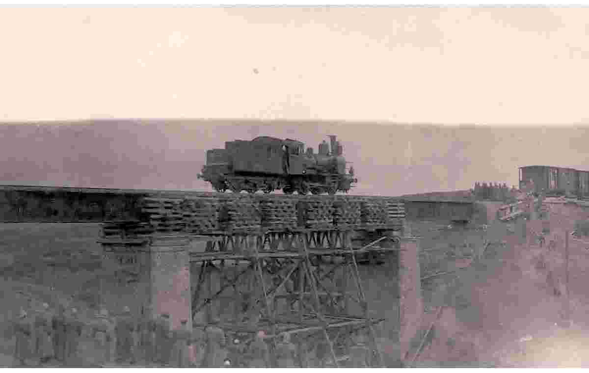 Termez. Restoration of the bridge across the river Kara-Su on the line Termez - Samsonovo, 1925