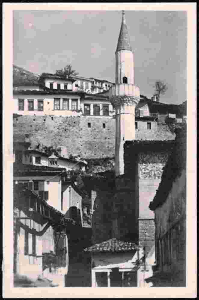 Berat. View of the minaret, 1915
