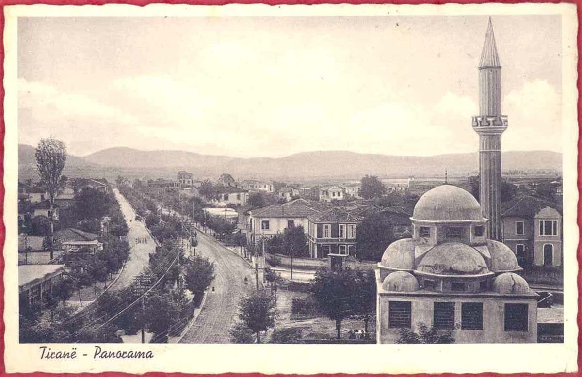 Tirana. Panorama of the city street