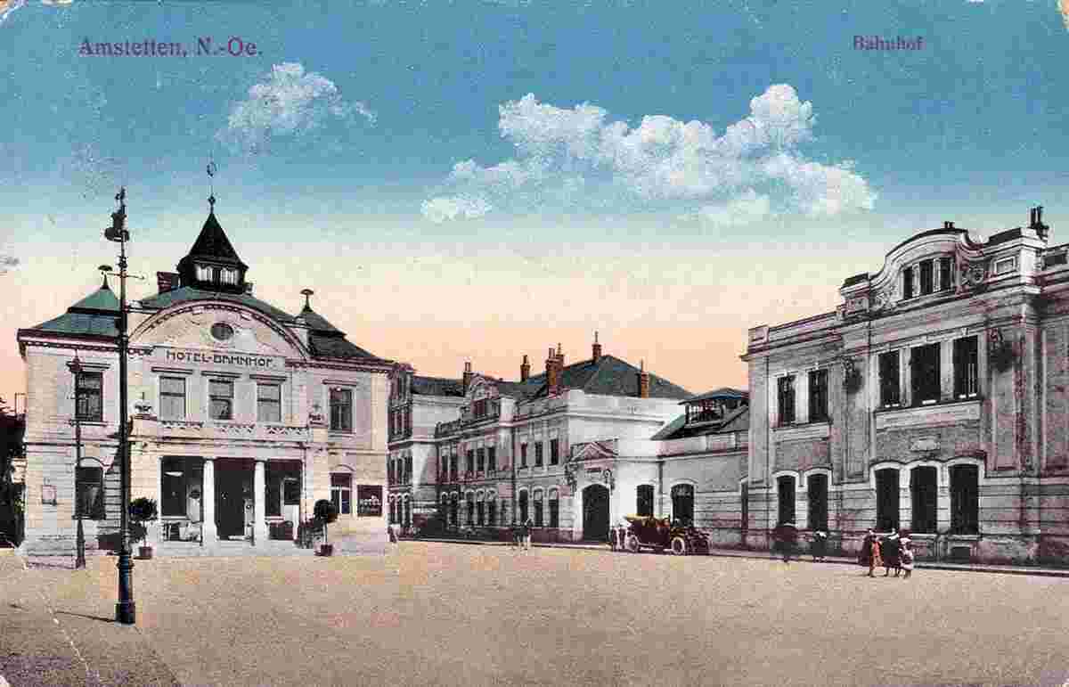 Amstetten. Bahnhof, Hotel-Bahnhof, 1916