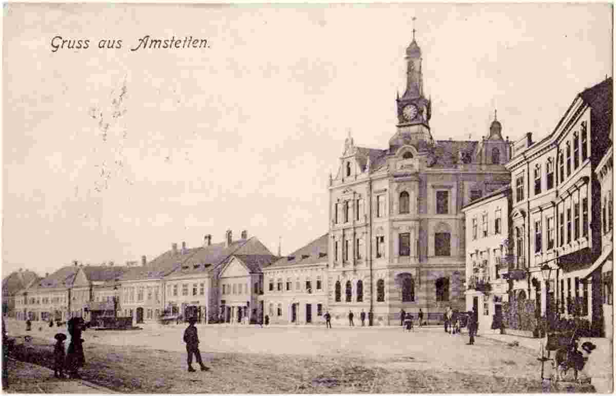 Amstetten. Blick am Platz, 1908