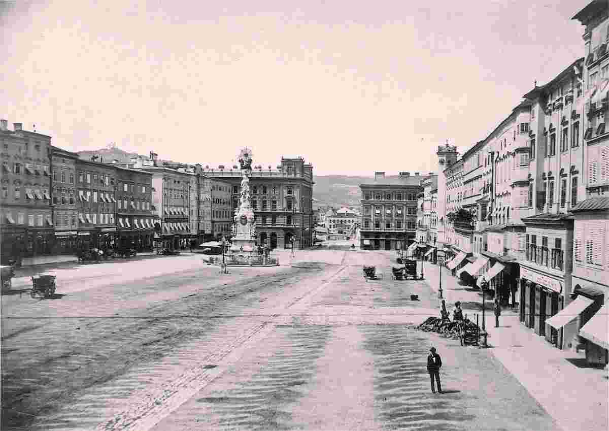 Linz. Main square Franz Josef Platz, 1885