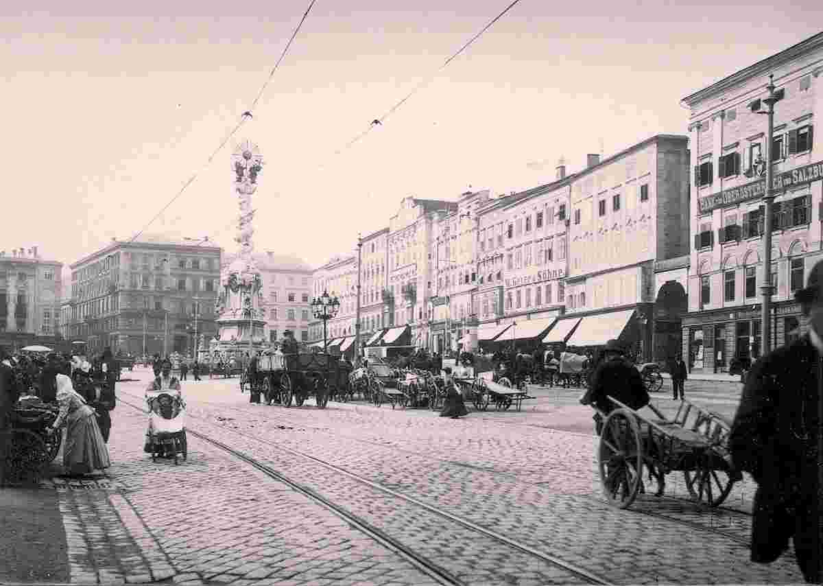 Linz. Main square Franz Josef Platz, 1900