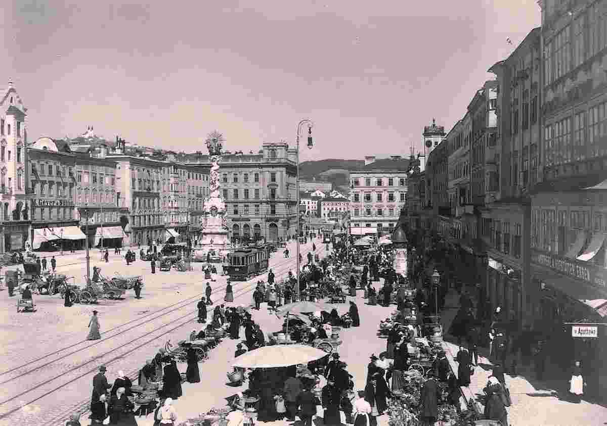 Linz. Main square Franz Josef Platz, 1905
