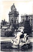 Wien. Empress Maria Theresia Monument and fountain, 1955