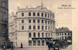 Wien. Johann Strauss Theater, horse tram, 1909