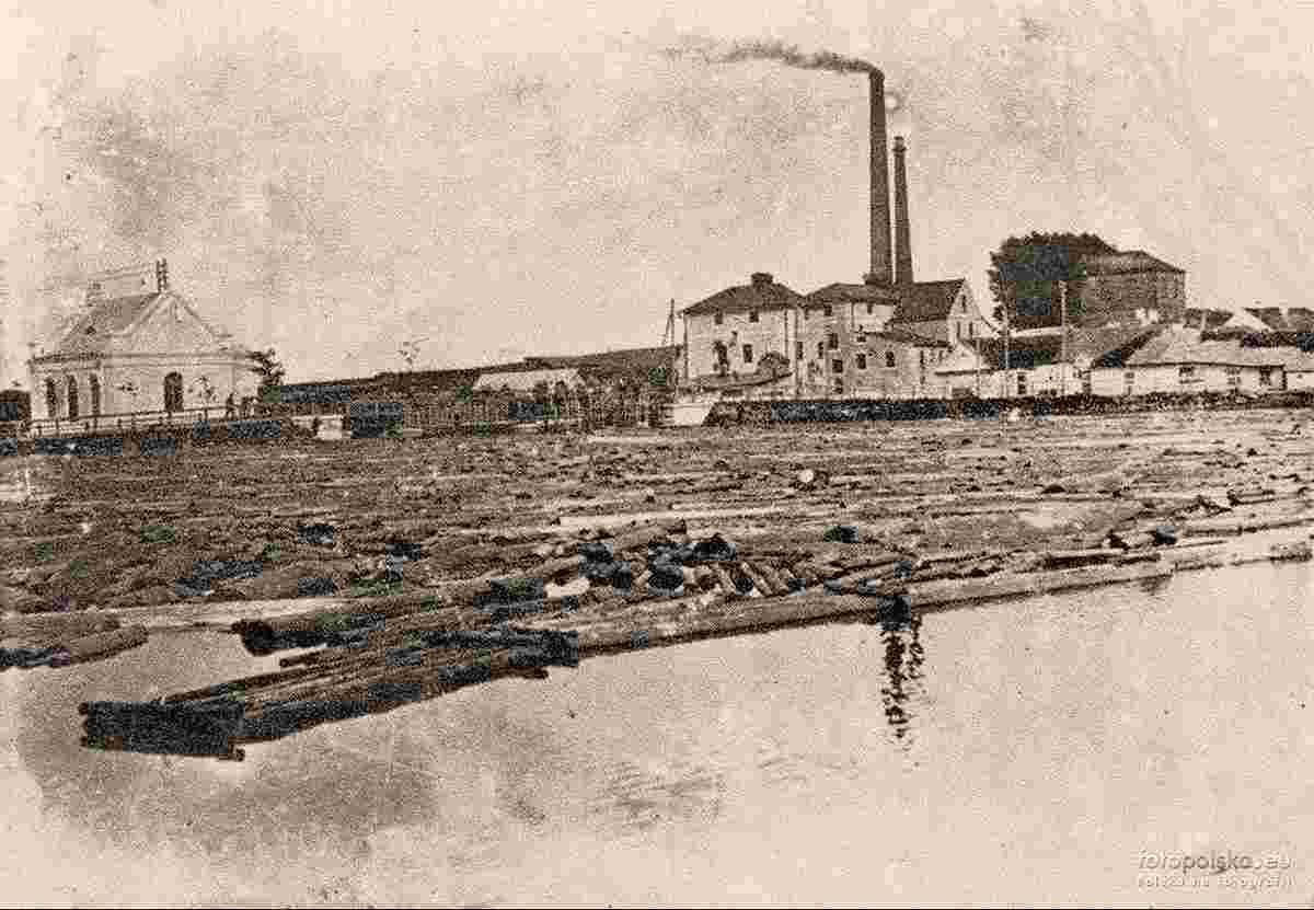 Ashmyany. View from Oshmyanka river on Yeast Plant brothers Strugaczow, between 1920 and 1939