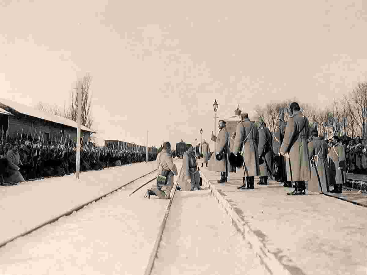 Babruysk. Arrival of Emperor Nicholas II at the Bobruisk station, 1904