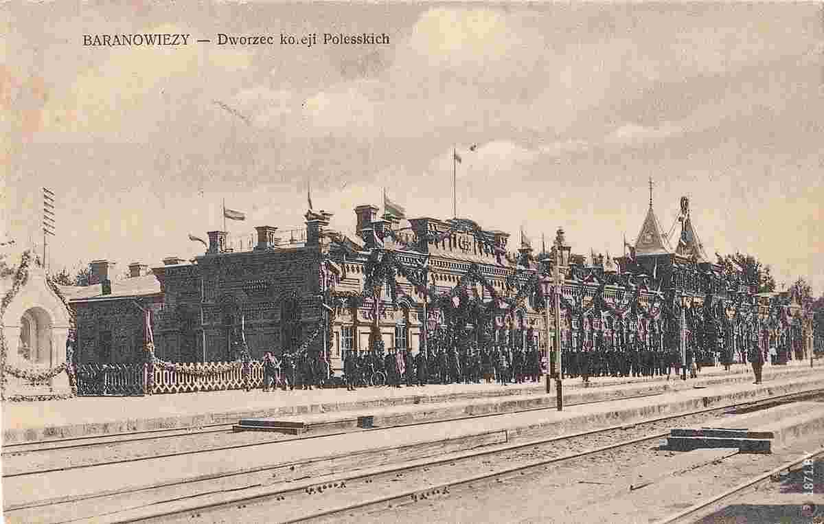 Baranavichy. Polessky Railway Station, arrival of Nicholas II, 1914