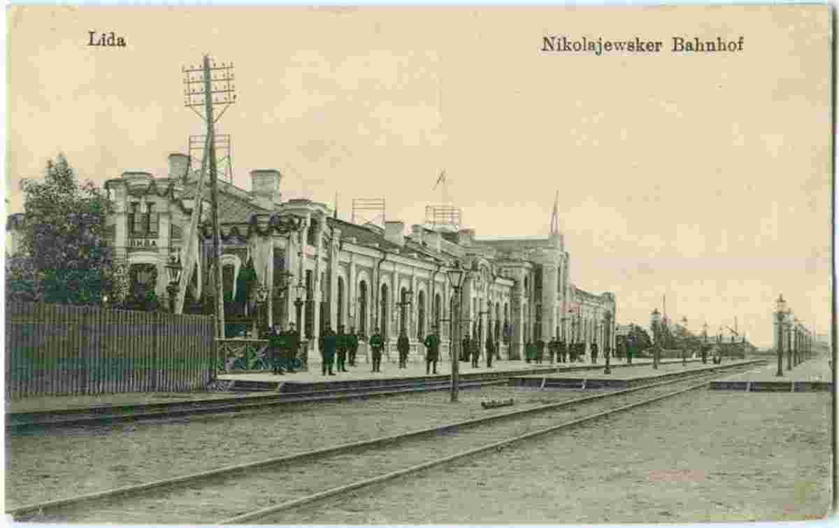 Lida. Railway station, 1917