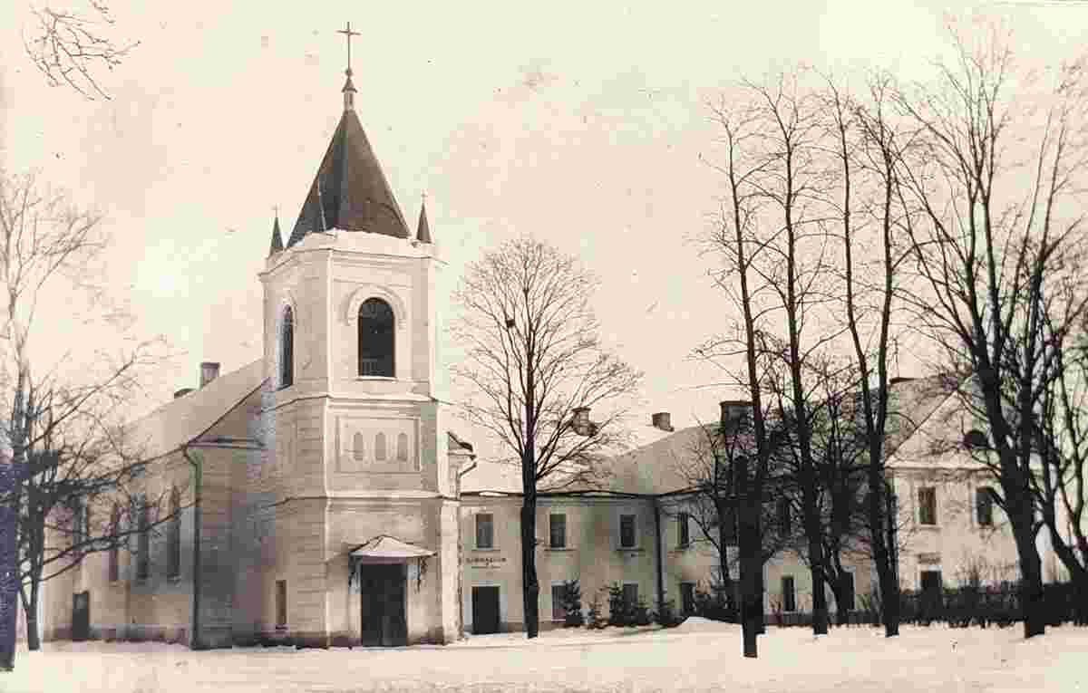 Maladzyechna. Castle Street, Trinity church and Monastery, 1928