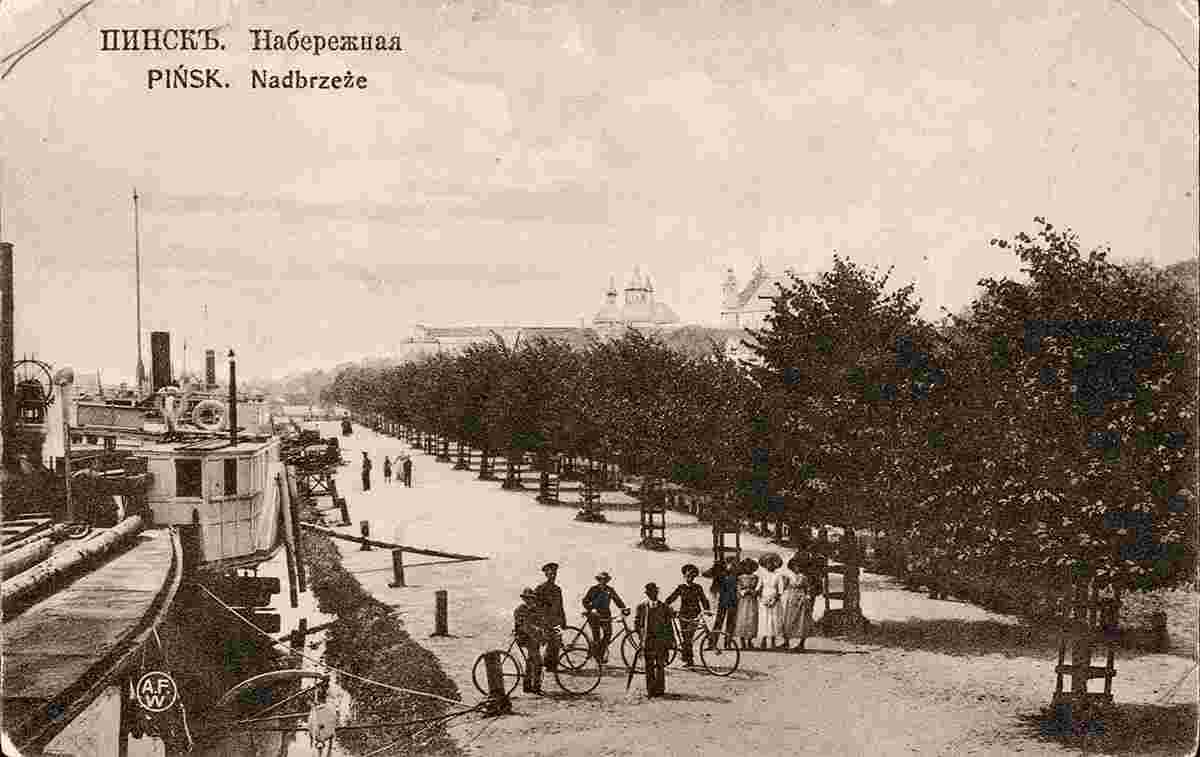 Pinsk. Pina river embankment, 1910