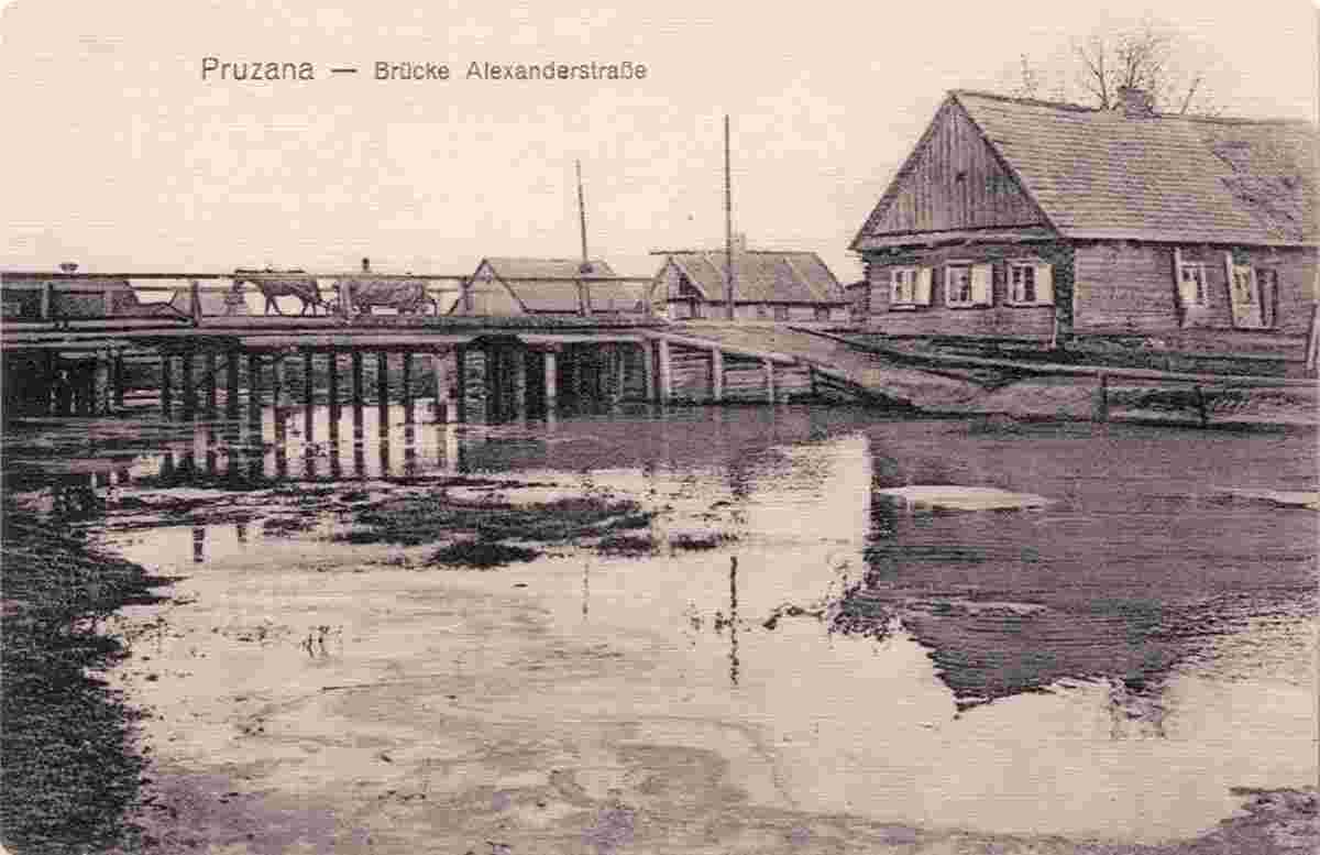 Pruzhany. Alexandrovskaya street, Bridge over the Mukhavets river, 1916