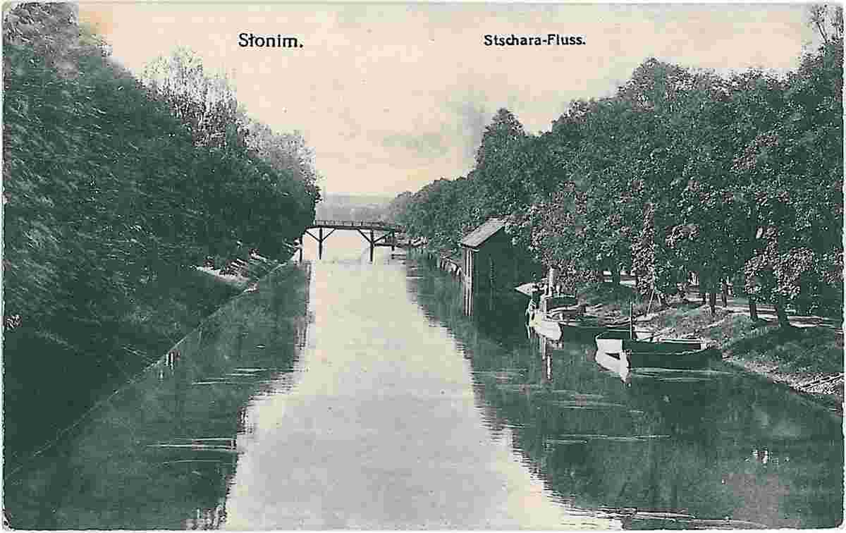 Slonim. Shchara river, 1914