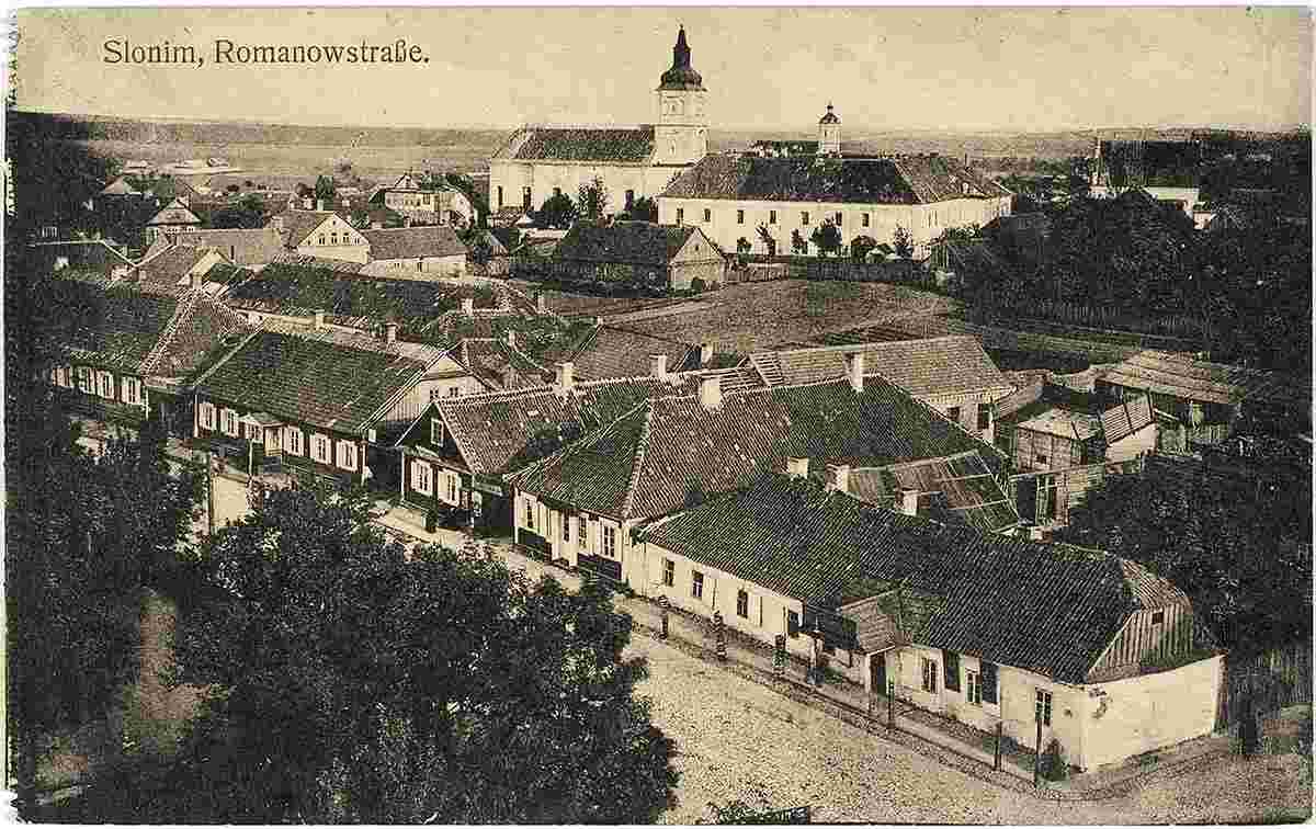 Slonim. View of the Bernardine Monastery and Shirokaya street, 1918