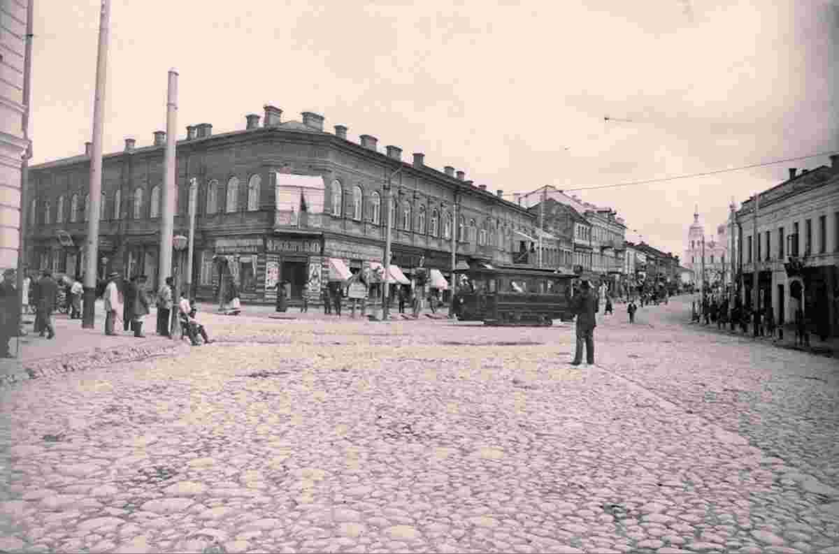 First tram in Vitebsk, Castle street, 1898