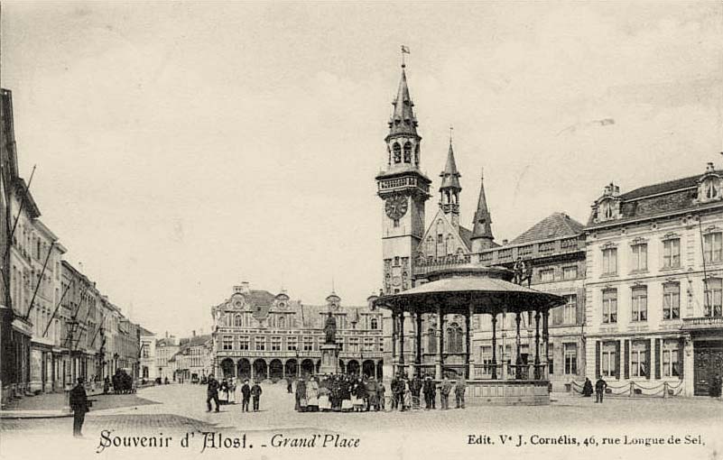 Aalst (Alost). Grand Place, 1909