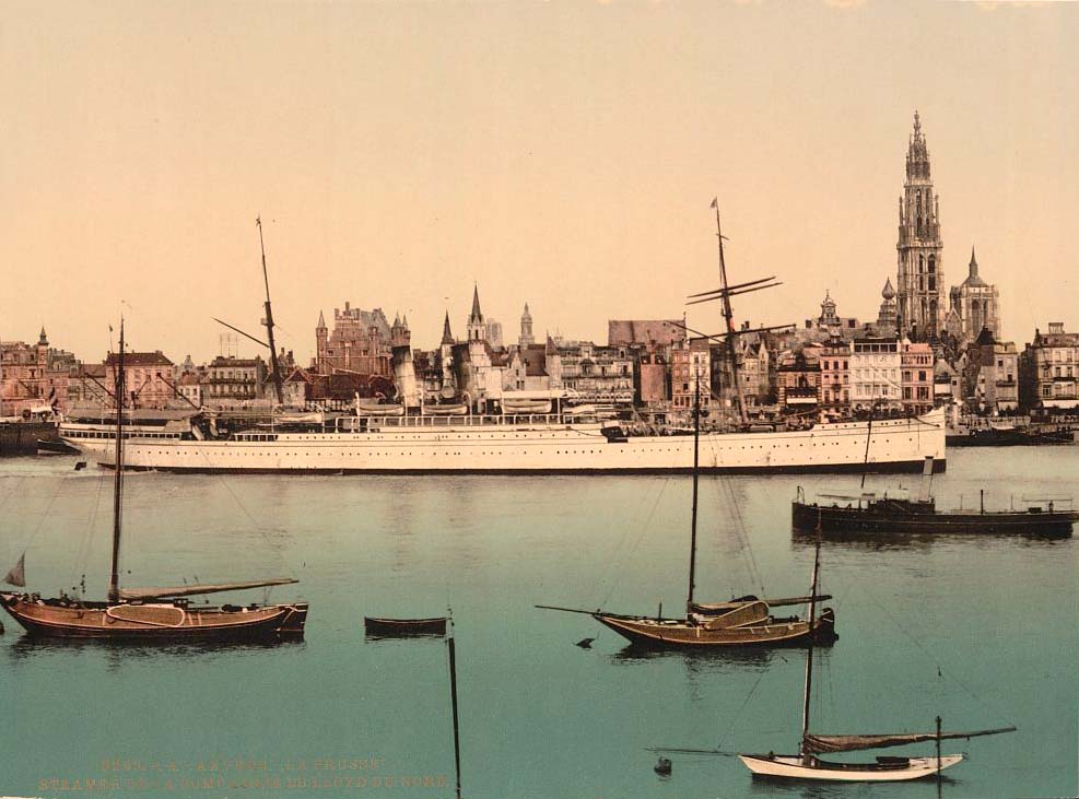 Antwerpen. North German Lloyd steamer 'La Prusse', 1890