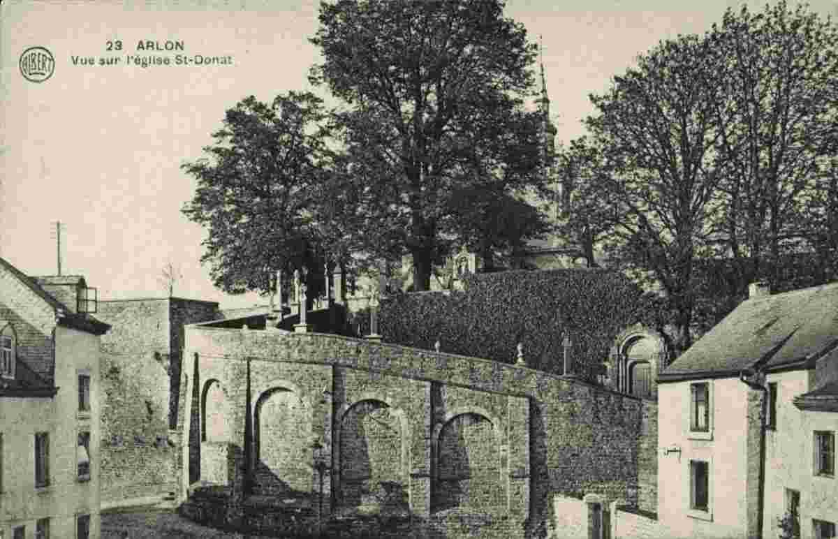 Arlon. Vue sur l'église Saint Donat, 1926