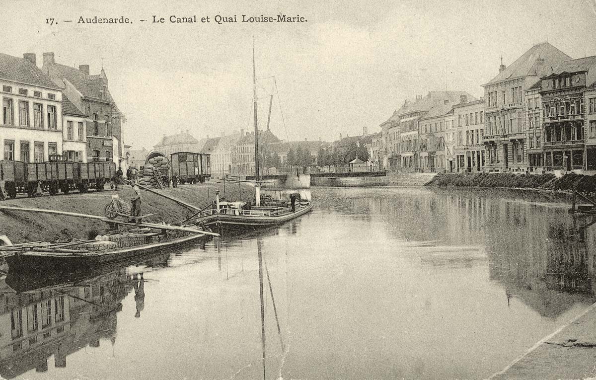 Audenarde (Oudenaarde). Le Canal et Quai Louise-Marie, 1911