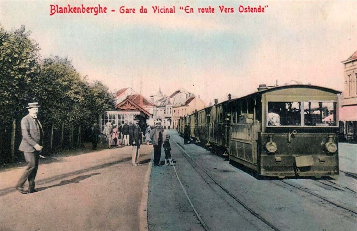 Blankenberge. Gare du Vicinal 'En route Vers Ostende'