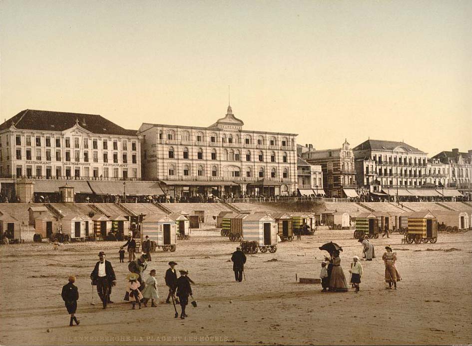 Blankenberge. La plage et les hôtels, 1890