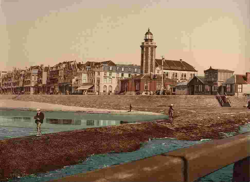 Blankenberge. Le phare et les villas, 1890