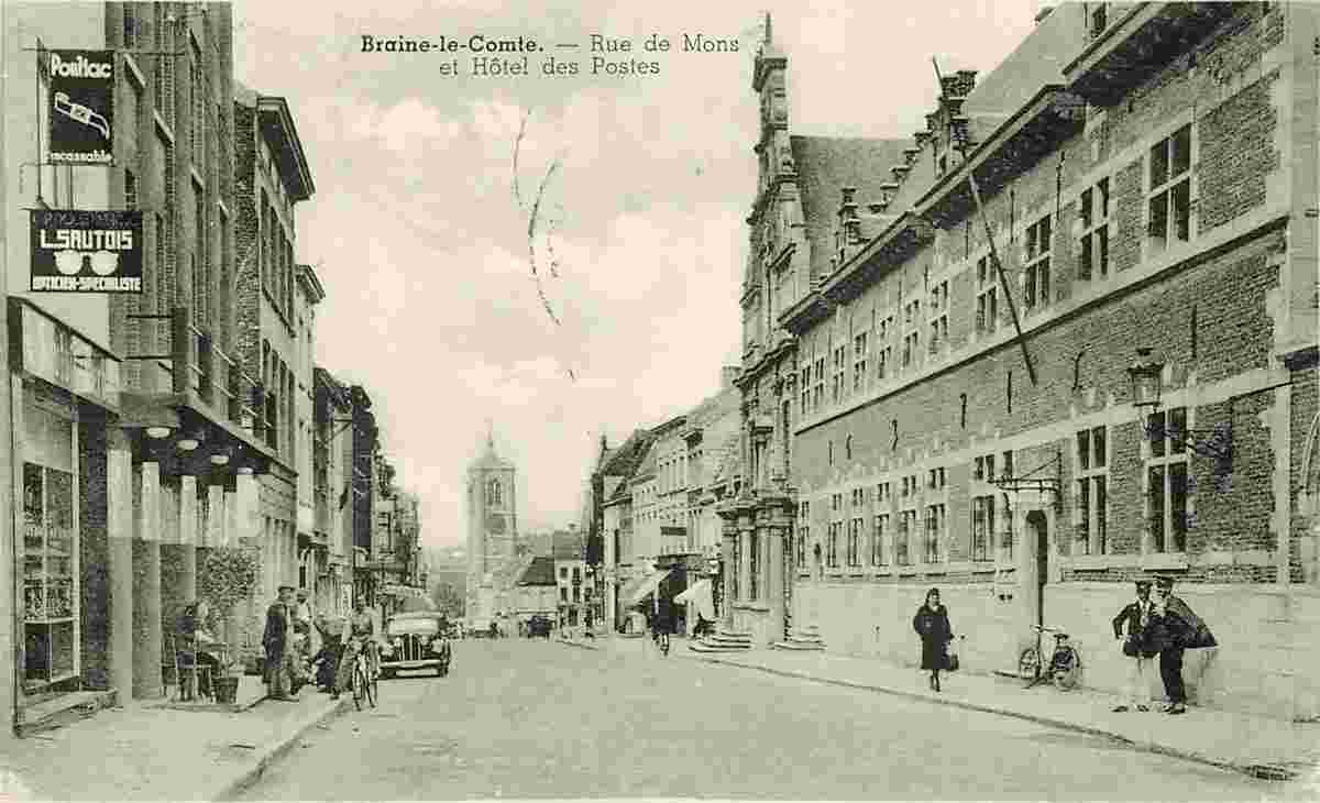 Braine-le-Comte. Rue de Mons et Hôtel des Postes