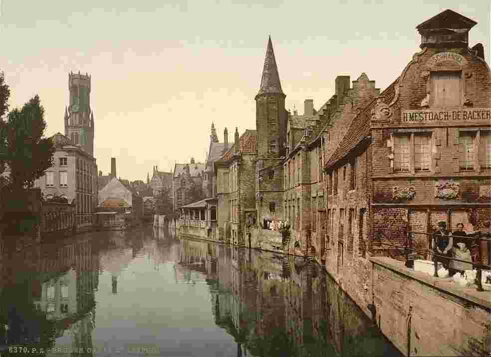Bruges. Canal et Beffroi, 1890