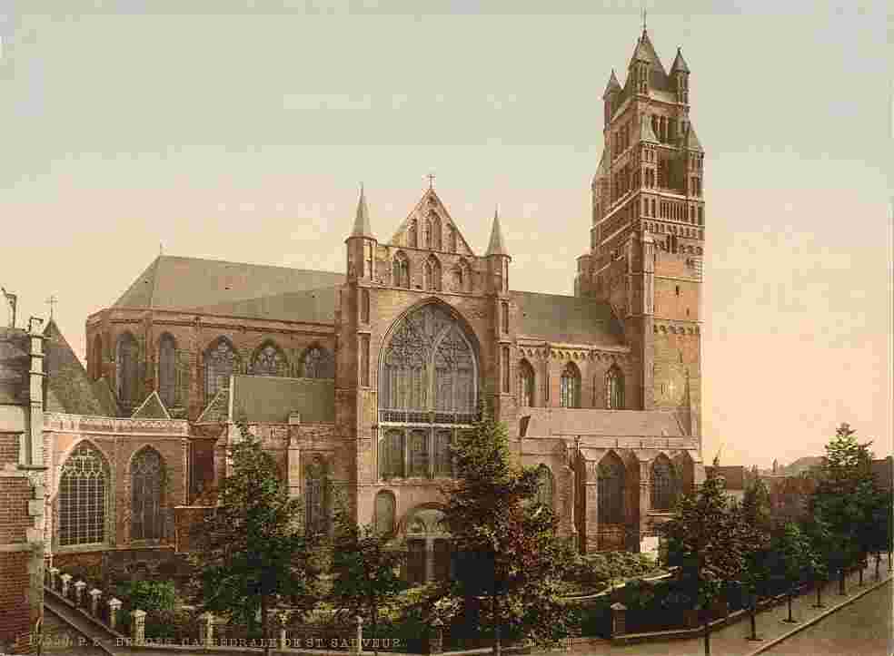 Bruges. La cathédrale Saint-Sauveur, 1890