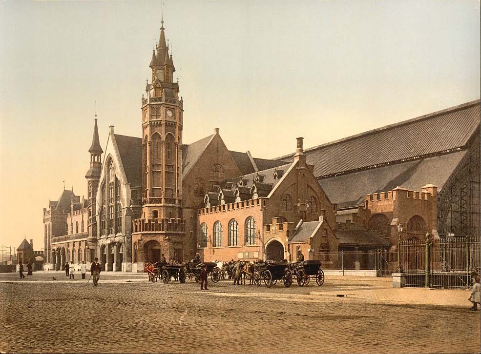 Bruges (Brugge). La gare, 1890