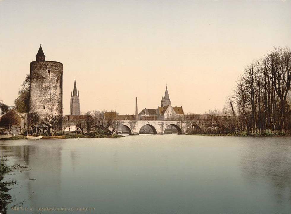 Bruges (Brugge). Le Lac d'Amour, 1890
