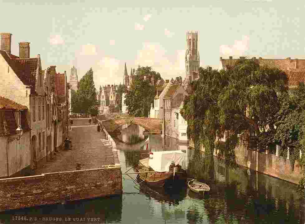 Bruges. Le quai vert, 1890