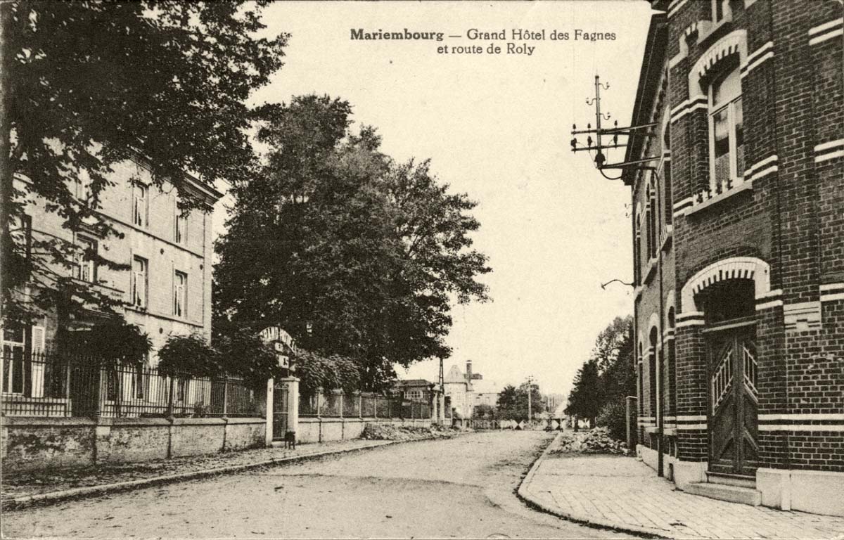 Couvin. Mariembourg - Grand Hôtel des Fagnes et route de Roly, 1934
