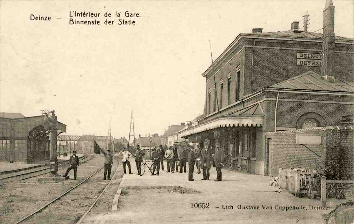 Deinze. L'intérieur de la gare - Binnenste der station, 1911