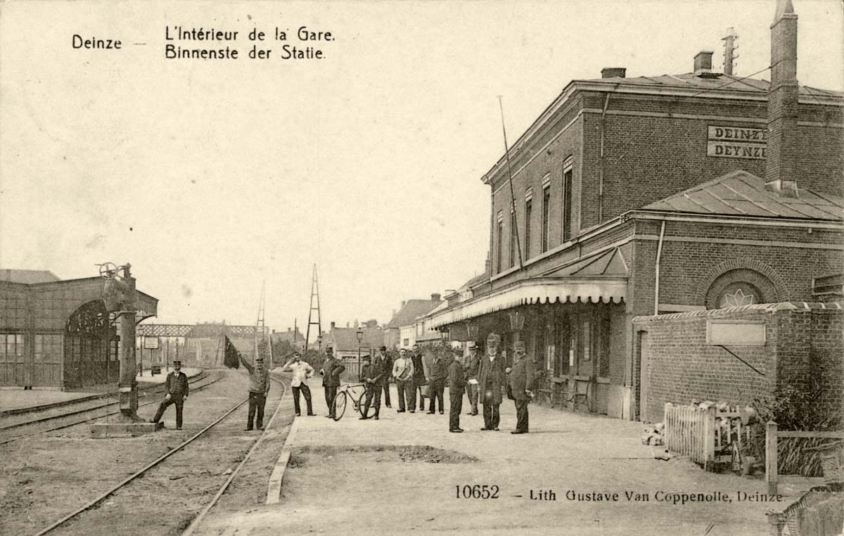 Deinze (Deynze). L'intérieur de la gare, 1911