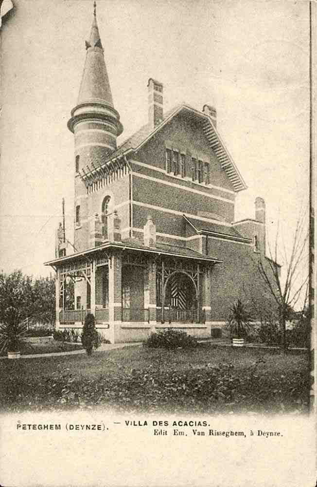 Deinze. Petegem-aan-de-Leie - Villa des Acacias, 1908
