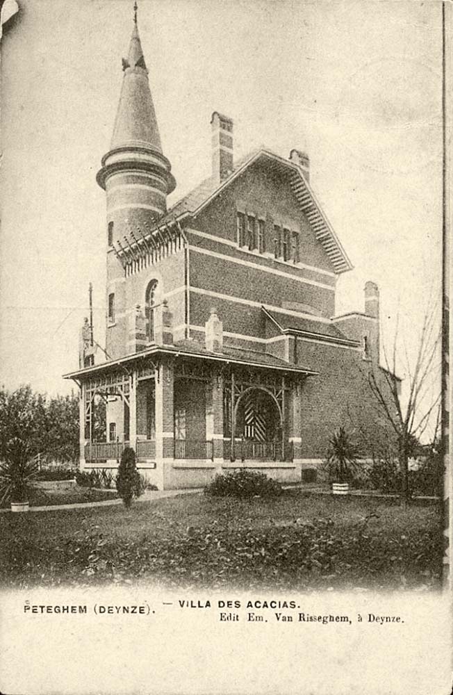 Deinze (Deynze). Petegem-aan-de-Leie - Villa des Acacias, 1908