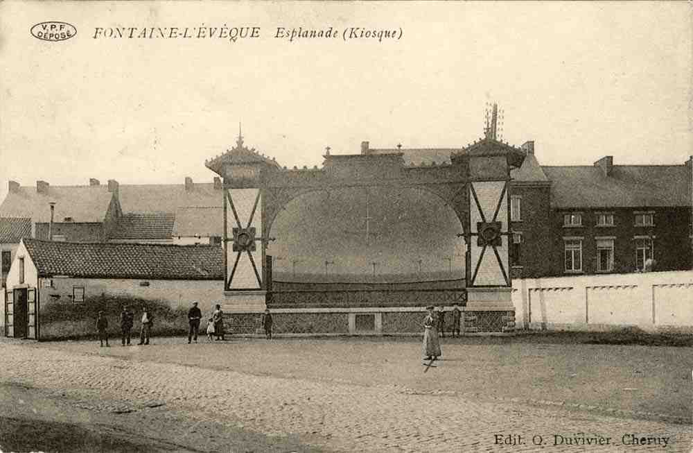 Fontaine-l'Évêque. Esplanade (Kiosque), 1909