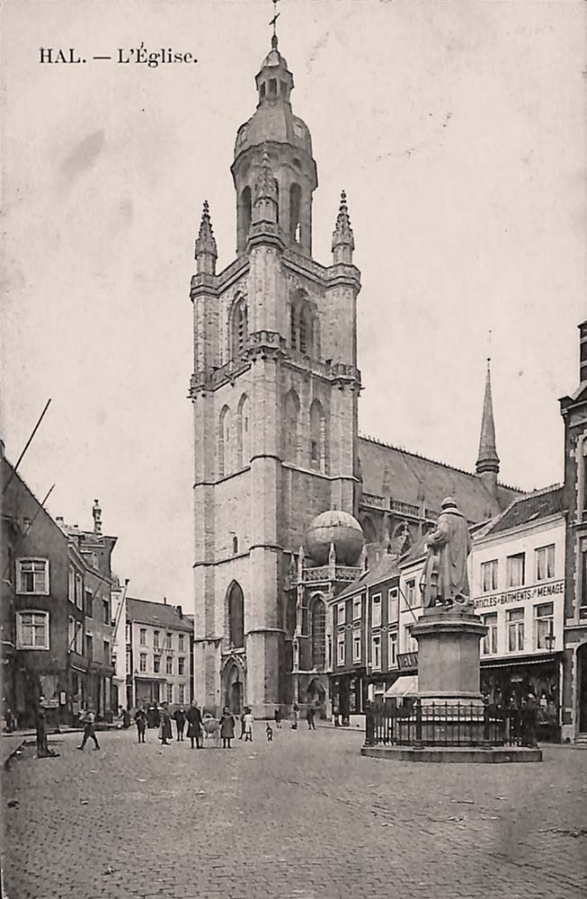 Halle (Hal). Main Square and Church Tower